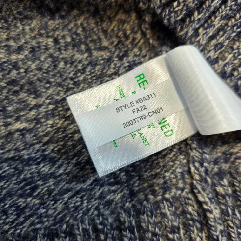 J. Crew Mens Small Blue Rugged Merino Wool‎ Blend Shawl Collar Sweater Marled